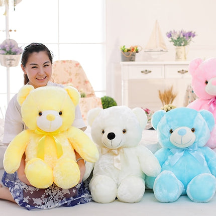 Oso de peluche LED luminoso creativo, animales de peluche, juguete de peluche colorido brillante, regalo de Navidad para niños, almohada