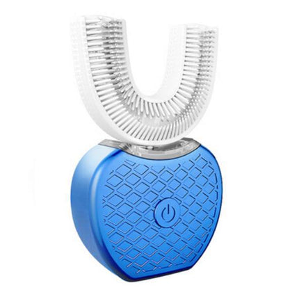 Cepillo de dientes eléctrico automático inteligente 360 grados resistente al agua tipo U blanqueador con luz azul carga USB