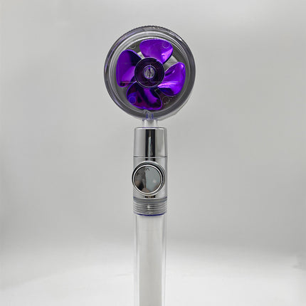 Cabezal de ducha de bajo consumo, con giro de 360 grados y pequeño ventilador, boquilla de ABS a alta presión, accesorios de baño