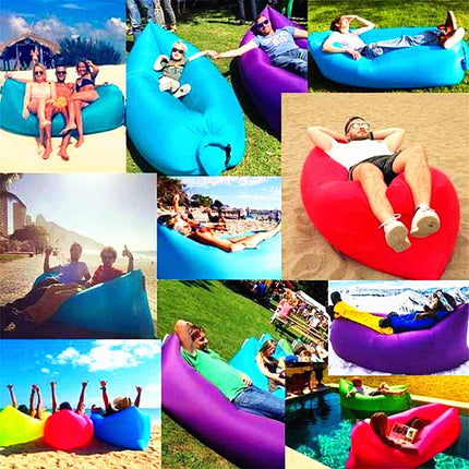 Sofá de aire para exterior, inflable rápido, tumbona, hamaca de playa, cama de aire plegable, saco de dormir, sofá perezoso, sofá de aire perezoso