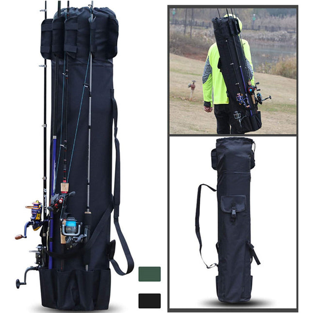 Cilindro Exterior Bolsa de Pesca Multifuncional Bolsa de Caña de Pescar Bolsa de Almacenamiento de Equipo de Pesca de Mar