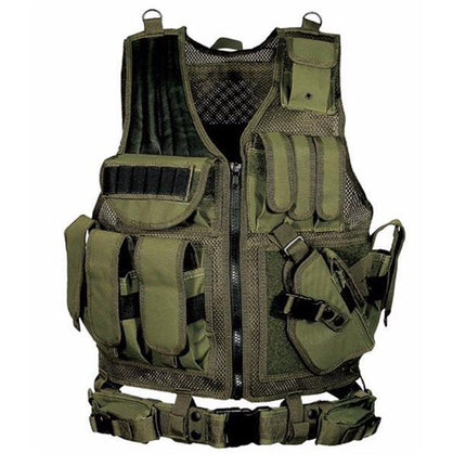 Chaleco Táctico Militar de Combate Armadura de Ejército Chalecos Molle Airsoft Porta Placas Chaleco Swat Chaleco de Entrenamiento CS para Caza y Pesca al Aire Libre