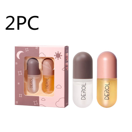 Aceite Voluminizador Labial Instantáneo Día y Noche Transparente Nutritivo Duradero Reparador Reduce Líneas Finas Cuidado Labial Cosmético de Belleza