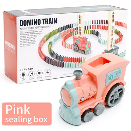 Domino Tren Juguetes para Bebé Coche Puzle Lanzamiento Automático Con Licencia Eléctrico Bloques de Construcción Tren Juguete