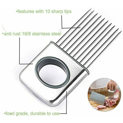 Rebanador de cebolla, herramientas de vegetales, cortador de tomate, utensilio de cocina de acero inoxidable