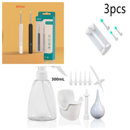 NE3 Limpiador de oídos Otoscopio Herramienta para quitar cera de oídos con cámara LED Luz inalámbrica Endoscopio para oídos Kit de limpieza de oídos para I-phone
