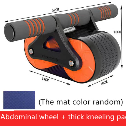 Ejercitador abdominal de doble rueda para hombres y mujeres, rodillo de rueda abdominal con rebote automático, entrenador de cintura, dispositivos de ejercicio para gimnasio y hogar