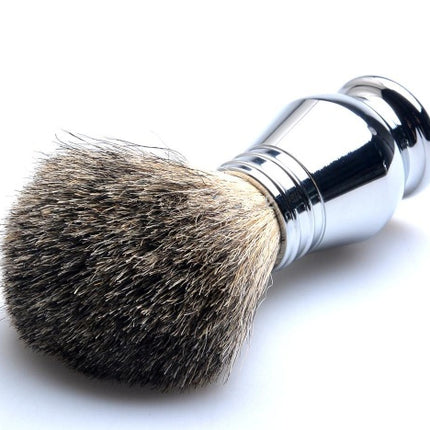 CSB Juego de Afeitado, Maquinilla de Afeitar de Seguridad de Doble Filo para Hombre, Brocha de Pelo de Tejón, Soporte Cromado, Tazón, Jabón, Kit, 10 Cuchillas Gratis