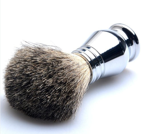CSB Juego de Afeitado, Maquinilla de Afeitar de Seguridad de Doble Filo para Hombre, Brocha de Pelo de Tejón, Soporte Cromado, Tazón, Jabón, Kit, 10 Cuchillas Gratis