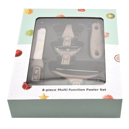 Juego de Cuchillos de Acero Inoxidable de Tres Piezas Tabla de Cortar de Fibra de Trigo Cuchillo de Frutas Pelador Herramientas de Cocina Combinadas