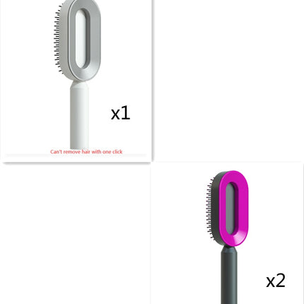 Cepillo de pelo autolimpiable para mujer, limpieza con una tecla, masaje de airbag anticaída, peine para el cuero cabelludo, cepillo antiestático.