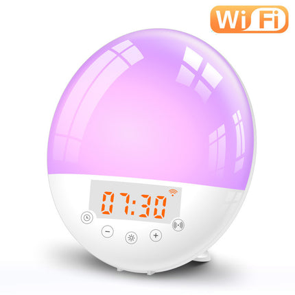 Despertador inteligente con control de voz WiFi, luz de amanecer natural