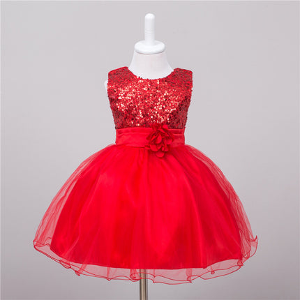 Vestido de lentejuelas para bebé, de niña de las flores, para boda, de princesa