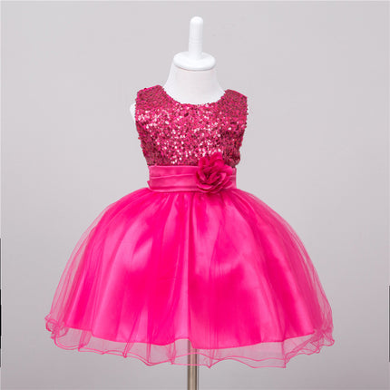 Vestido de lentejuelas para bebé, de niña de las flores, para boda, de princesa