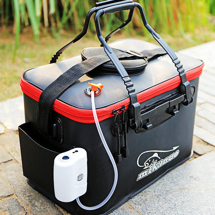 Bolsa de pesca portátil EVA plegable engrosada, caja de pesca viva, cubo de tanque, aparejos de pesca para camping, caja de almacenamiento para peces