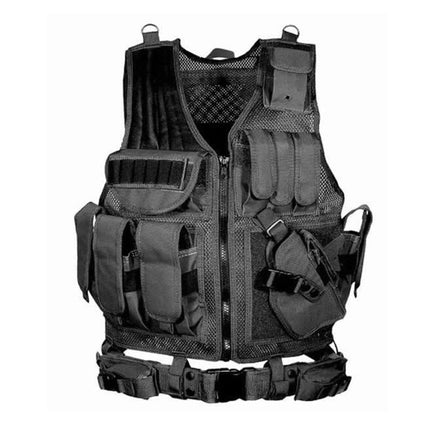 Chaleco Táctico Militar de Combate Armadura de Ejército Chalecos Molle Airsoft Porta Placas Chaleco Swat Chaleco de Entrenamiento CS para Caza y Pesca al Aire Libre