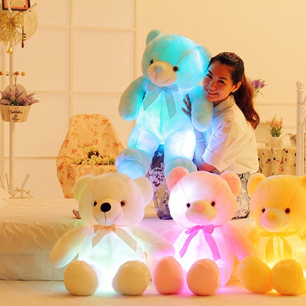 Oso de peluche LED luminoso creativo, animales de peluche, juguete de peluche colorido brillante, regalo de Navidad para niños, almohada