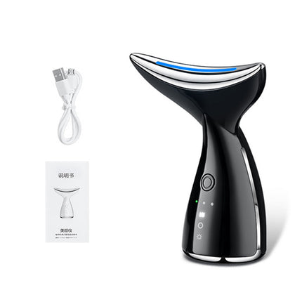 Dispositivo de belleza de cuello y cara por microcorriente EMS con terapia de fotones LED de 3 colores, para tensar la piel, reducir la papada, dispositivos de lifting facial