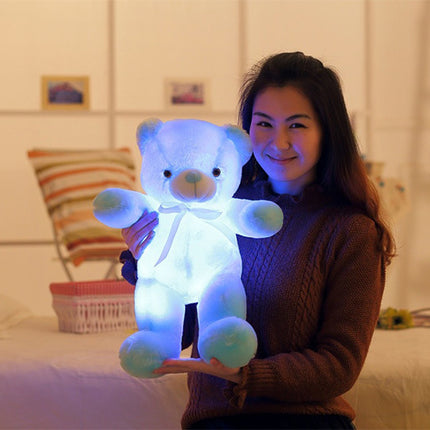 Oso de peluche LED luminoso creativo, animales de peluche, juguete de peluche colorido brillante, regalo de Navidad para niños, almohada