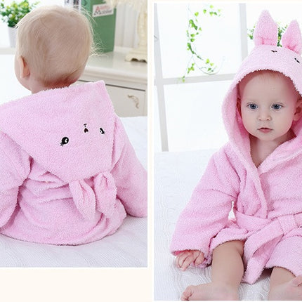 Toallas de baño para bebés con modelos de animales lindos de dibujos animados, albornoces para bebés, albornoces de algodón para niños, albornoces con capucha para bebés