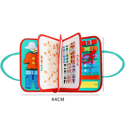 Nuevo Busy Book Tablero de actividades para niños, vestirse y abrocharse, aprendizaje del bebé, educación temprana, preescolar, juguete sensorial de aprendizaje