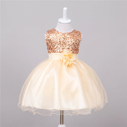 Vestido de lentejuelas para bebé, de niña de las flores, para boda, de princesa