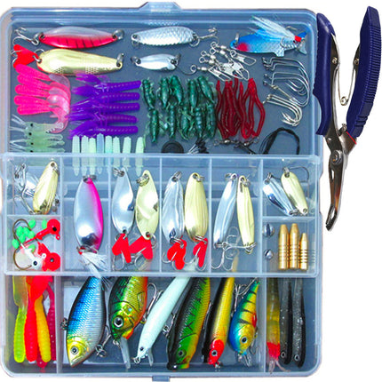 132 Uds. Juego de Señuelos de Pesca Mixtos con Anzuelos Minnow Kit de Señuelos de Pesca en Caja Cebo Artificial