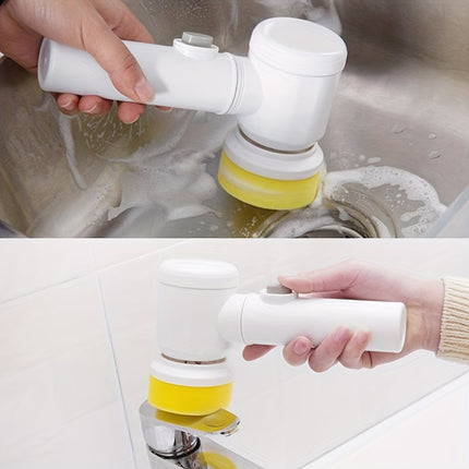 1 cepillo de limpieza eléctrico giratorio, limpiador de cocina de mano recargable por USB sin cable, cepillo de limpieza de baño recargable, cepillo de limpieza eléctrico giratorio automático para limpieza