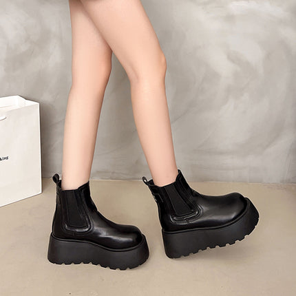 Botines de mujer con suela gruesa estilo británico