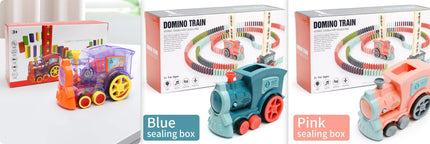 Domino Tren Juguetes para Bebé Coche Puzle Lanzamiento Automático Con Licencia Eléctrico Bloques de Construcción Tren Juguete