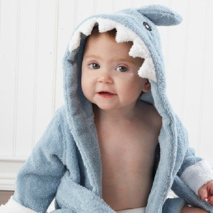 Toallas de baño para bebés con modelos de animales lindos de dibujos animados, albornoces para bebés, albornoces de algodón para niños, albornoces con capucha para bebés
