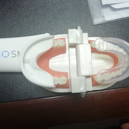 Cepillo de dientes eléctrico automático inteligente 360 grados resistente al agua tipo U blanqueador con luz azul carga USB