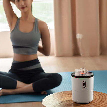 Difusor de aceites esenciales con aroma a llama volcánica, humidificador de aire portátil con forma de medusa y USB, lámpara de luz nocturna, humidificador de fragancias.