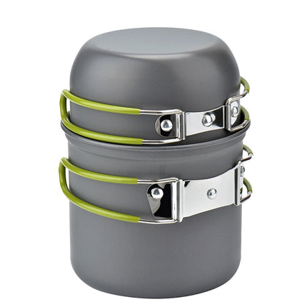 Juego de utensilios de cocina para camping, kit de cocina para exteriores, equipo de aluminio, olla para exteriores, vajilla de viaje, cocina, senderismo, picnic, barbacoa