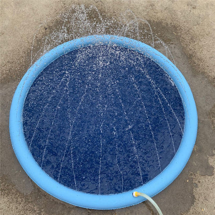 Piscina Antideslizante para Perros y Niños, Tapete de Juego de Agua para Exteriores, Fuente de Jardín para Verano