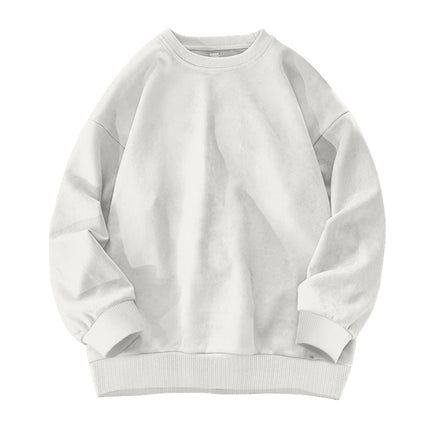 Sudadera con capucha de ante y polar de color liso con cuello redondo