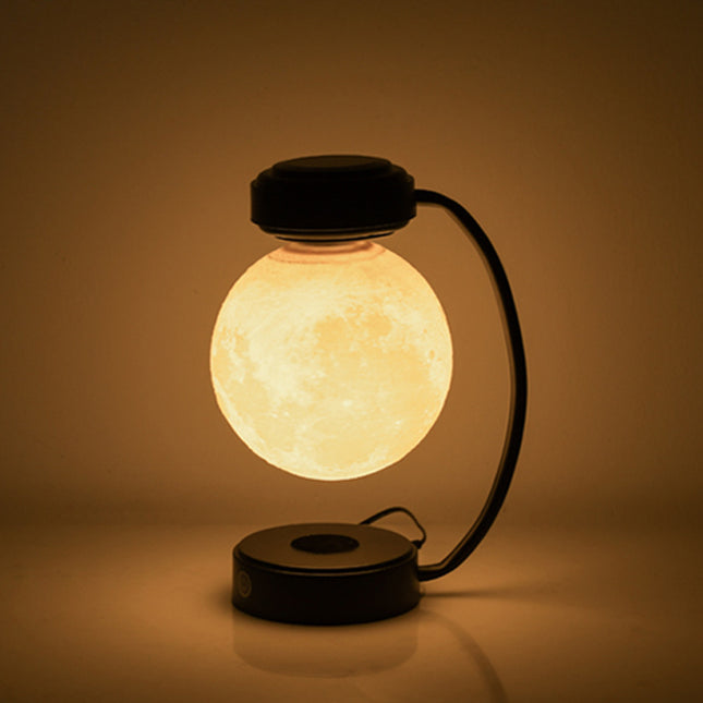 Lámpara de Noche de Luna LED 3D Inalámbrica Magnética Levitante Giratoria Flotante para Escuela, Oficina, Librería y Decoración del Hogar