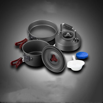 Juego de utensilios de cocina para picnic, juego de ollas para acampar, olla para acampar