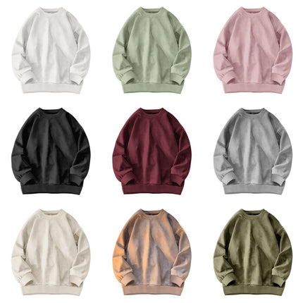 Sudadera con capucha de ante y polar de color liso con cuello redondo