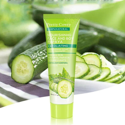 Crema exfoliante facial de pepino, coco y papaya para limpieza corporal