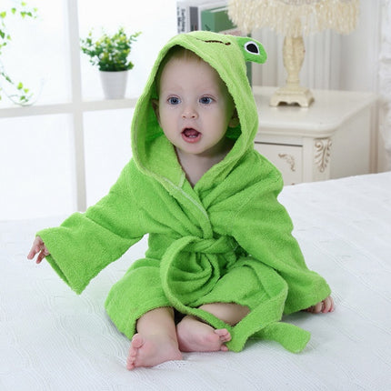 Toallas de baño para bebés con modelos de animales lindos de dibujos animados, albornoces para bebés, albornoces de algodón para niños, albornoces con capucha para bebés