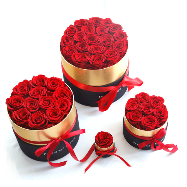 Rosas Eternas En Caja Flores Rosas Reales Preservadas Con Caja Regalo De San Valentín Flores Artificiales Románticas