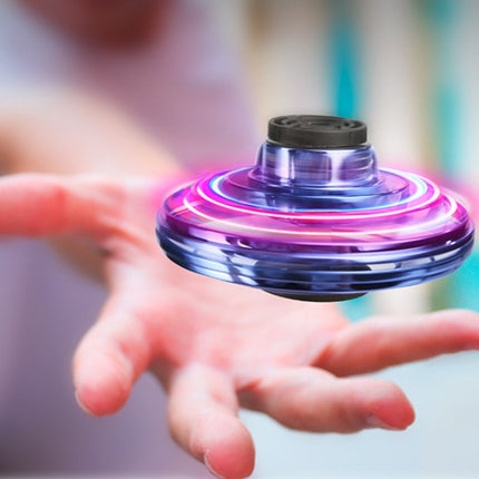 Mini giroscopio de punta de dedo interactivo, dron de descompresión, helicóptero volador tipo OVNI con LED, juguete giratorio para niños