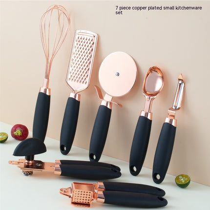 Juego de peladores de cocina con baño de cobre