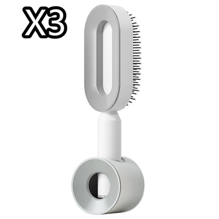 Cepillo de pelo autolimpiable para mujer, limpieza con una tecla, masaje de airbag anticaída, peine para el cuero cabelludo, cepillo antiestático.