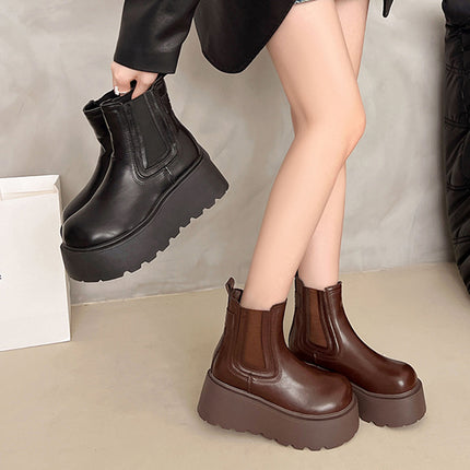 Botines de mujer con suela gruesa estilo británico