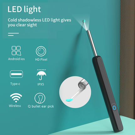 NE3 Limpiador de oídos Otoscopio Herramienta para quitar cera de oídos con cámara LED Luz inalámbrica Endoscopio para oídos Kit de limpieza de oídos para I-phone