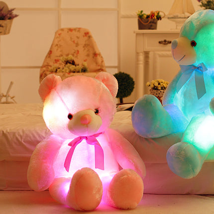 Oso de peluche LED luminoso creativo, animales de peluche, juguete de peluche colorido brillante, regalo de Navidad para niños, almohada
