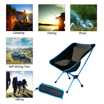 Silla plegable ultraligera de viaje, silla de camping al aire libre de carga súper pesada, silla portátil para playa, senderismo, picnic, asiento de pesca, herramientas