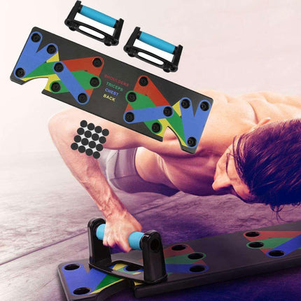 Soporte de tabla de flexiones de nueve funciones para gimnasio de interior